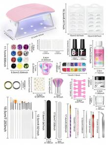 coscelia Complete Acrylic Nail Art Set For Beginners, Includes Acrylic Powder And Liquid, UV LED Nail Lamp, Nail Tips, Glitter Rhinestones And Nail Tools, Home DIY Nail Art Kit - Multicolor - View 9
