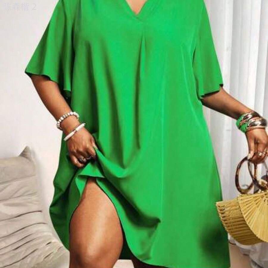 Plus Size Dresses - Green - View 1
