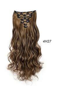 7pcs Clip-In Hair Extensions, 22 Inch Wavy Hair Pieces, Women's Volumizing Hair Extensions, Suitable For Daily Wear, Party, Wedding And Festival, Halloween - Multicolor - View 17