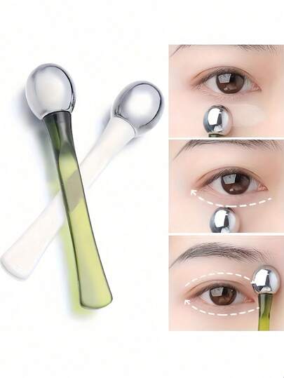1PC Penggelek Urut Mata, Pengaplikasi Krim Mata, Aplikasi Lembut untuk Muka, Mata, Leher dan Dahi. Batang Urut Krim Mata Alat Senduk Manual Pengaplikasi Pengurut Mata Wajah Batang Infusi Esesen Sudu Pengikis