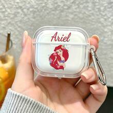 Disney The Little Mermaid Ariel Floral AirPods Case Cute Transparent Shockproof Shell With Keychain Compatible With AirPods 1/2/3/4 And Pro/Pro 2 Nd Generation Suitable For New AirPods Pro 3 Stocking Stuffers The Girlfriend. - Transparent - View 1