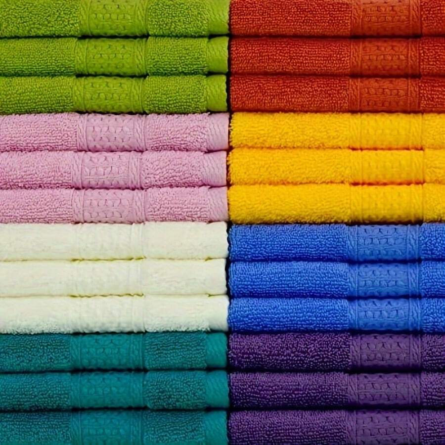 GOOGEER 24 Sets Of Wash Cloths For Bathing, Soft Bathroom Washcloths Suitable For Body And Face, Hotel Travel Use, Can Wipe Hands, Washcloths Available In Various Colors, Batch Washcloths 13 X 13 Inches - 24 chiếc, nhiều màu sắc khác nhau - Xem 1