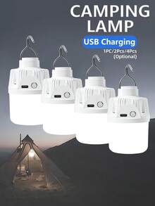 4pcs/2pcs/1pc Multi-Function Super Bright USB Rechargeable LED Bulb Lamp, Suitable For Outdoor Camping, Emergency Use And Yard Decoration - Multicolor - View 2