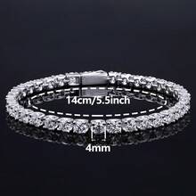 2mm-5mm 100% 莫桑石網球手鍊 925 純銀鍍白金 通過鑽石檢測儀檢測附 GRA 證書 女款禮物珠寶 - 白色 - 查看 51