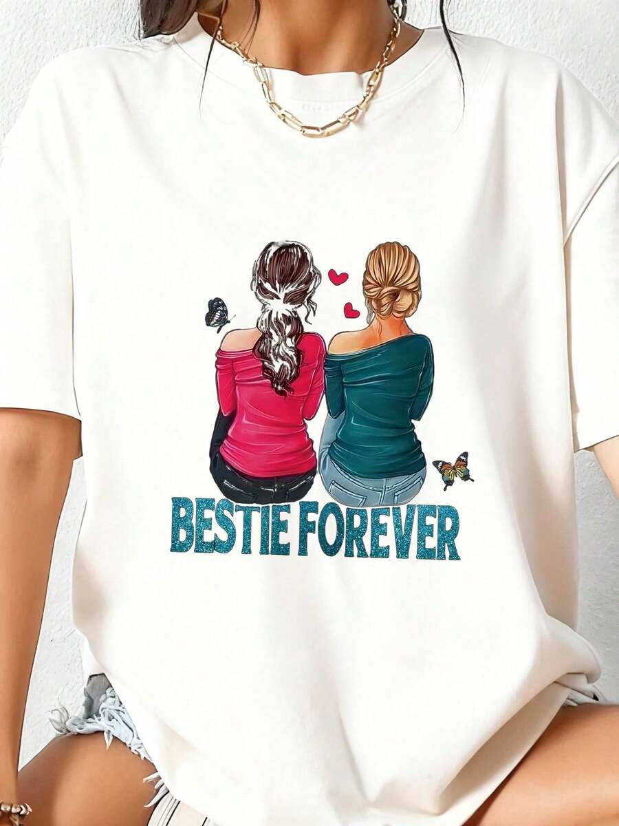 New 2026 Printed T-Shirt, Made From 100% Pure Cotton, Soft And Breathable Fabric. Unisex Design For Men And Women, Comfortable For Everyday Wear And Various Occasions. - 白色 3 - 查看 1