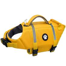 Dog Life Jacket, Lightweight Adjustable Buoyancy Vest With Rescue Handle, High Visibility Reflective Design, Suitable For Small And Medium Dogs Swimming And Boating - Yellow - View 11