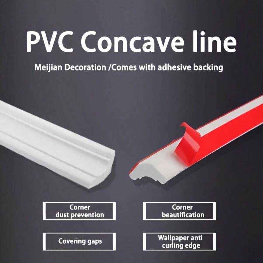 1pc 200cm/300cm/600cm Self-Adhesive Triangle Decorative Strip PVC Sealing Strip Triangle Corner Decorative Strip - Flexible Triangle Baseboard Sealing Strip Easy Installation Indoor Edge Protection