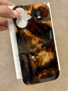 1 buah Casing Ponsel Estetik Gradien Amber, Kompatibel dengan iPhone 17 Pro Max 16 15 14 13 12 Pro Max, Penutup Belakang Silikon Lembut Merah Transparan - Gradasi warna hitam dan emas - View 3