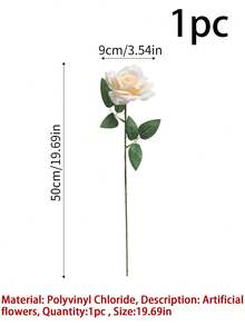 1/5入 16.69英吋春夏花瓶填充花，逼真單莖人造玫瑰。適合婚禮與訂婚花卉裝飾、新娘花束、居家、辦公室、桌面中心裝飾及室內外花園佈置。四季適用。 - 彩色 - 查看 21