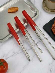 1pc/2pcs Stainless Steel Multi-Function BBQ Tongs, Bread Tongs, Ice Tongs - Suitable For BBQ, Baking And Camping | Restaurant And Home Use, Kitchen Tools, Suitable For BBQ, Buffet And Public Service - Suitable For Steak, Meat, Suitable For Home, Restaurant, Dishwasher - Silver - View 2