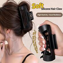 4Pcs/1Pc Soft Hair Clip, A Simple And Versatile Solid-Color Hair Clip That Protects The Back Of The Head. Ideal For Women To Wear In Summer And Fall,Perfect For School, Personal Grooming, Applying Makeup And Other Occasions And Suits All Hair Types - Multicolor - View 4