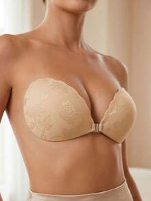 Lace Adhesive Bra - Strapless Silicone Push-Up Cups, Suitable For Backless Dresses; Breathable Self-Adhesive Lifting Pads; Reusable, Skin-Friendly - Multicolor - View 3