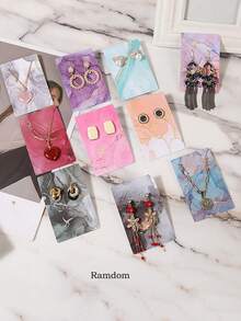 30 piezas Tarjetas de almacenamiento para aretes y collares, cartón de exhibición de joyería - Multicolor - Ver 9