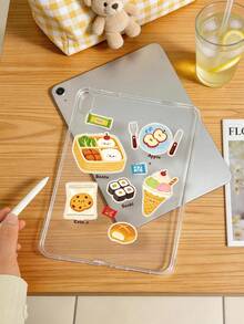 1個 TPU 軟殼冰淇淋便當圖案彩繪平板保護殼，相容 iPad 10.2/10.5/Air4/Air5/10.9/Pro 11"/10代/Air 11-In.(M2)-2024/Pro11-In.(M4)-2024/Air 11-Inch (M3) 2025/(A16) 11 Inch 11代 2025/Air7(M3)2025 (11-Inch)/Air 8(M4)2026(11-Inch)/Mini1/2/3/Mini4/Mini5/Mini6/Mini7/Air/Air2/9.7/Galaxy Tab A7 10.4 Inch/A8，可愛趣味 TPU 透明單殼保護套，無筆槽，筆僅供展示不含在內，輕巧超薄軟殼 - 彩色 - 查看 4