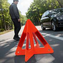 2pcs High Visibility Reflective Car Triangle Set - Durable Plastic, Rear Exterior Accessory - Tripod - View 5