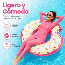 Aro Flotante Rosquilla Colorido, Fácil de Llevar a Viajes y Excursiones, Ideal para Días de Sol en la Playa, Reuniones en la Piscina y Momentos de Ocio en el Lago - Rosquilla - Ver 1