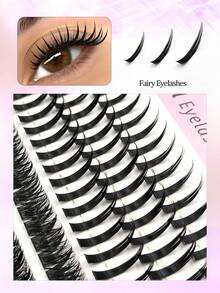 200pcs D-Curl Single Lash Extensions, 80D & Pointed Style, Dense & Fluffy Segmented False Eyelashes, Cartoon Style, Suitable For Daily Makeup Lash Extensions, Reusable, Party, Holiday, Travel & Gift - D - View 3