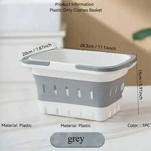 1pc Foldable Large Capacity Laundry Basket, Waterproof Dirty Clothes Storage Bin, Suitable For Dorm, Bedroom, Bathroom, Convenient & Practical - View 12