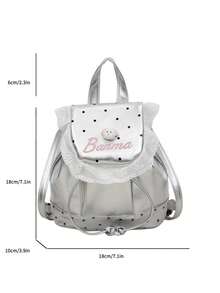 Polka Dot Fresh Style Backpack New Niche Design Sweet Ruffle Fashion Minimalist Backpack - Multicolor - View 2