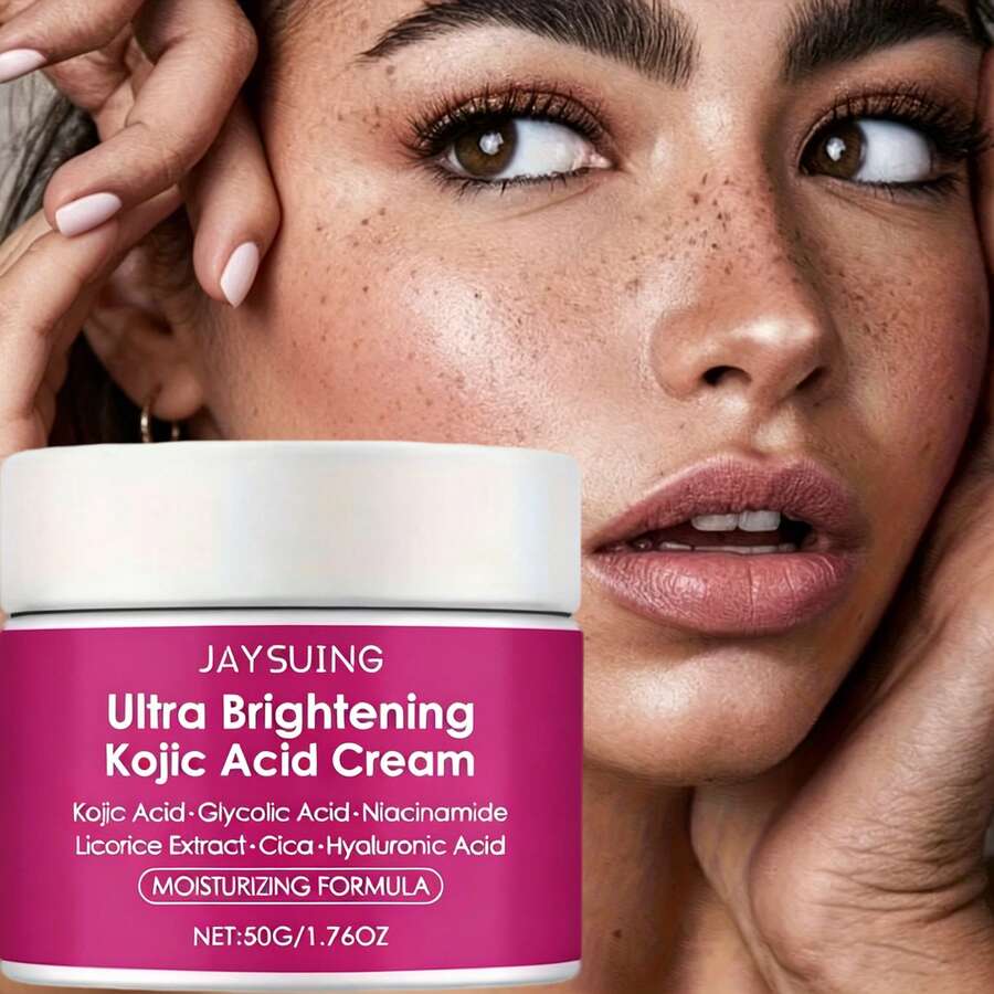 JAYSUING A Multifunctional Kojic Acid Brightening Cream, Providing Hydration And Firmness, Suitable For All Skin Types,50g - 白色 - 查看 1