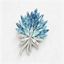 Luxury Crystal Fireworks Brooch For Women, Rhinestone Flower Pin, Banquet Wedding Dress Accessory - Multicolor - View 5