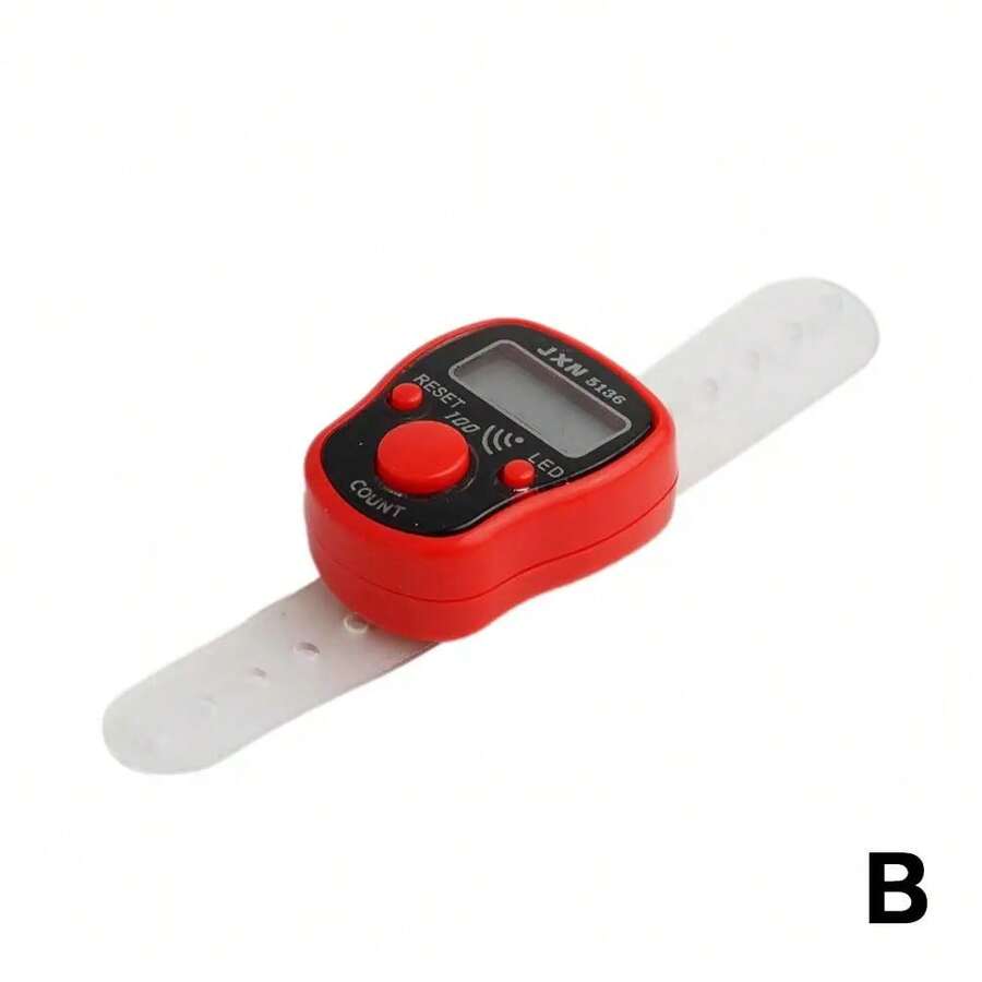 5-Color Finger Counter, Electronic Reading Marker, LED Digital Counting Tool - Beige - View 1