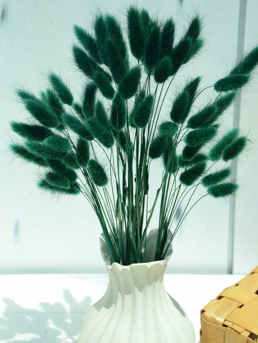 60/120/240入 波希米亞風人造花藝裝飾 兔尾芒草 多色蒲公英花 家居婚禮辦公室咖啡廳裝飾 情人節母親節禮物 - 墨綠色 - 查看 1