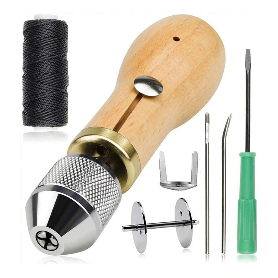 Leather Sewing Awl Kit, Hand Stitch Repair Tool Practical Stitching Awl For Handmade Leather Craft - Type a - View 1