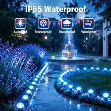 30 Pack Small Solar Ground Lights Blue,Solar Garden Lights Outdoor,IP65 Waterproof 8 Modes Auto On/Off ,Solar Lights Outdoor Decorative Landscape LED For Garden Patio Lawn Yard Backyard - 藍色燈光 - 查看 5