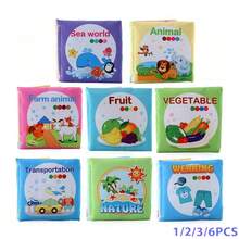Montessori 4-In-1Cloth Book 1/2/3/6Pcs Washable Crinkle Fabric Book For Baby, Various Patterns Educational Toy Ideal Gift For All Holiday Birthday - Multicolor - View 4