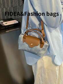 New Fashion Solid Color Minimalist PU Bucket Bag, Popular Elegant High-End Style, Hand-Carry/Shoulder/Crossbody, Suitable For Work, Shopping, Dating, Versatile - Brown - View 6