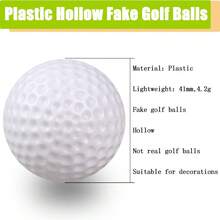 24 50 100 Pack Plastic Golf Balls Hollow Lightweight Practice Balls For Indoor Outdoor Training Golf Party Decorations - 24/Pack, White - View 2