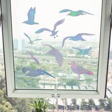 1片彩色鳥類防撞貼紙，鳥類設計玻璃貼花，家居裝飾貼紙，藝術裝飾防水貼花，自黏可移除不對稱形狀，適用於客廳、臥室、浴室、書房 - 小鳥 - 查看 2