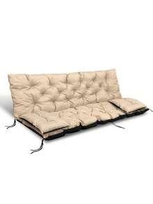 Waterproof Garden Bench And Swing Cushion Set 150x60x50 Cm With 2 Small Cushions Beige - one-size - View 7
