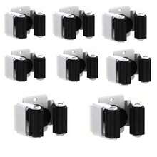 2/4/6/8/12pcs Broom & Mop Hooks, Wall-Mounted Broom Holders, Heavy Duty Garden Tool Organizer Racks For Rakes, Shovels, Stainless Steel Mop Hangers With Screws, Multi-Function Wall Mounted Rack - Black and White - View 14
