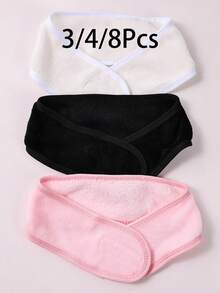 3/4/8件組女用臉部SPA髮帶，可調節式魔鬼氈化妝髮箍，瑜伽運動吸汗髮巾，適用洗臉、洗澡及日常使用 - 彩色 - 查看 1