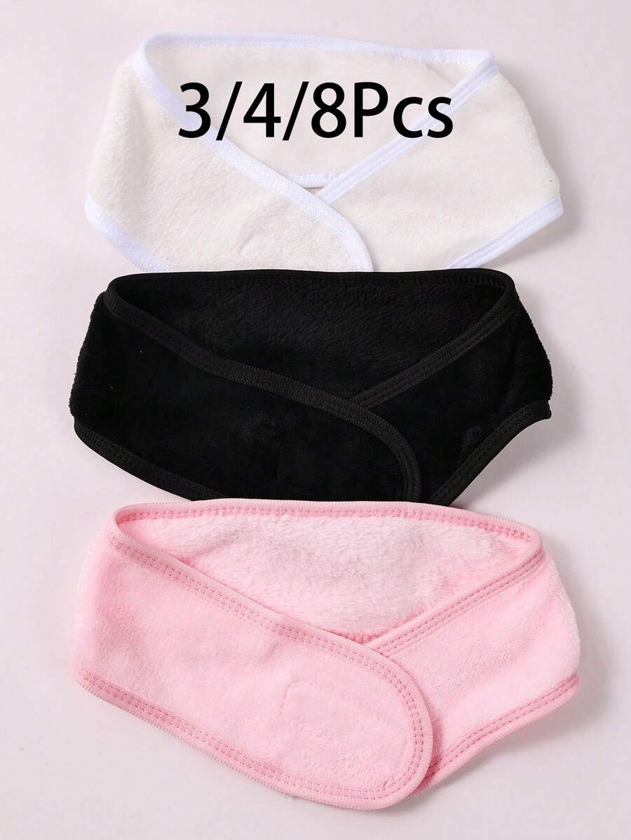 3/4/8件組女用臉部SPA髮帶,可調節式魔鬼氈化妝髮箍,瑜伽運動吸汗髮巾,適用洗臉、洗澡及日常使用 - 彩色 - 查看 1