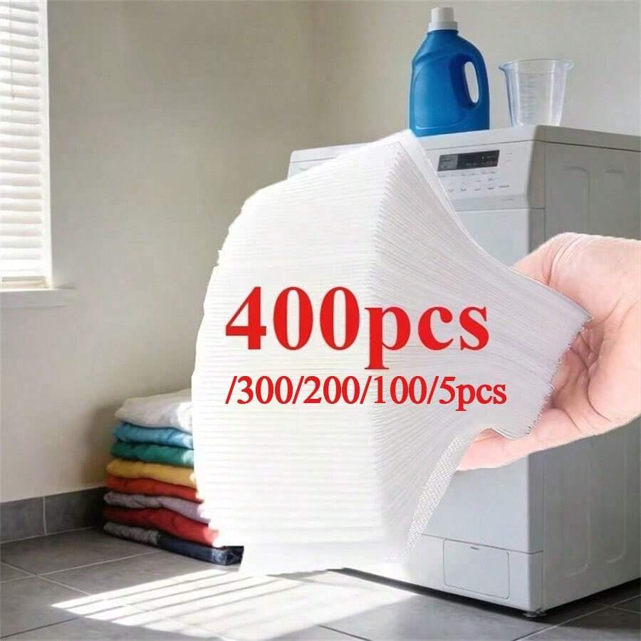 400/300/200/100/5pcs/Bag Laundry Tablets Laundry Paper Anti-Staining Clothes Sheets Anti Mixing Color Absorption Washing Accessories