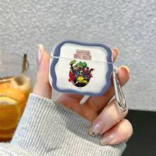 漫威漫畫超級英雄復古團體 AirPods 保護殼 透明防震殼 附鑰匙圈 適用於 AirPods 1/2/3/4 及 Pro/Pro 2 代 新 AirPods Pro 3 聖誕襪小禮物 送女友 - Transparent - 查看 2