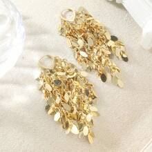 1 Pair Fashionable Charming Women's Shiny Pendant Earrings, Exquisite Party Accessory, Birthday Gift - Gold - View 4