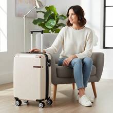 Standard ANAC Carry-On Suitcase 10KG 55x35x25cm Carry-On Suitcase With Zipper, Expandable, Removable Wheels, Carry-On Luggage, Can Be Taken Into The Airplane Cabin - 柔和淡色 - 查看 9