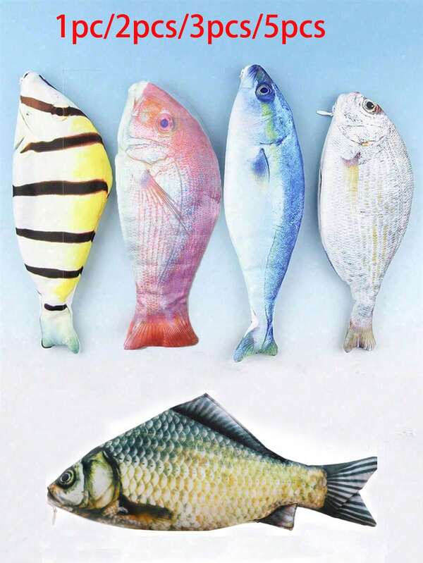 1/2/3/5個開學季大容量鉛筆袋，魚形文具袋，學生鉛筆盒，禮物，辦公室學校用品，便攜簡約學生文具鉛筆袋，適用於鉛筆、原子筆、尺等，學生禮物