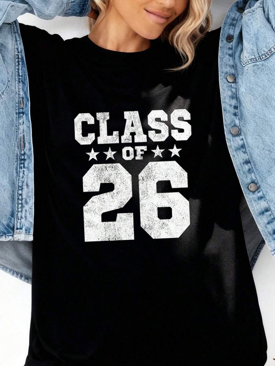 Graduation T-Shirt Class Of 2026, Fun Gift For Senior Students-1 - Black 1 2 - View 1