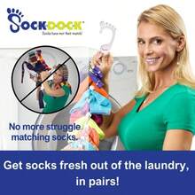 Sock Herramienta de lavandería para lavar secar y almacenar pares de calcetines clips y candados sin clasificar ni combinar organizador de armario paquete de 2 - Rosa - Ver 4