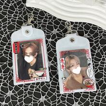 1pc Japanese Ramen Double-Sided Card Holder, Minimalist Cream White Ramen Photo Card Holder, Idol Photo Card Display, Double-Sided Card Holder With 4 Card Slots, IDOLME, PU Material, Suitable For 3-3.5 Inch Mini Photo Cards, K-Pop New Album Photo Cards, Photo Cards, Anime Game Small Card Storage, Bag Charm, Keychain - Card Cover - View 2