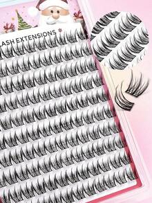 MAANGE 120pcs Natural Cartoon Style Cluster False Eyelashes, Cartoon Tapered End Design, Easy To Apply, Ideal Gift For Women - D - View 10
