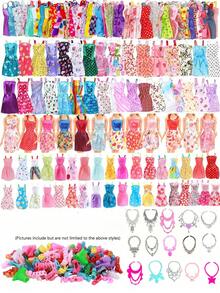 24pcs Doll Clothing Set, Multiple Styles 5pcs Shoes, 5pcs Dresses, 6pcs Necklaces, 6pcs Crowns, Gift 2pcs Glasses (Fits 11.5 Inch Tall Dolls, Doll Not Included) - Color and Style Are Random. - View 11