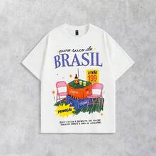 Camiseta Básica Masculina Puro Suco Do Brasil Samba Blusa 100% Algodão Bar Lançamento - Branco - Visão 1