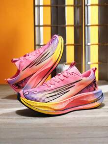 Women's Running Shoes, Women's Professional Running Shoes, Using Carbon Plate Technology - Lightweight Cushioned Sports Shoes, Anti-Slip Shock-Absorbing Sole, Versatile Shoe Style, Suitable For Gym, Training, Couple Running Shoes, Basketball Shoes, All Seasons, Fashion Sports Design - Dreamy Purple - View 2