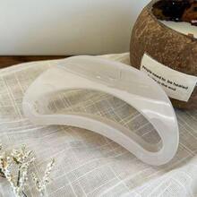 2pcs Jelly Transparent Curved Hollow Hair Claw Clip Minimalist Solid Color Hair Grab - Multicolor - View 6